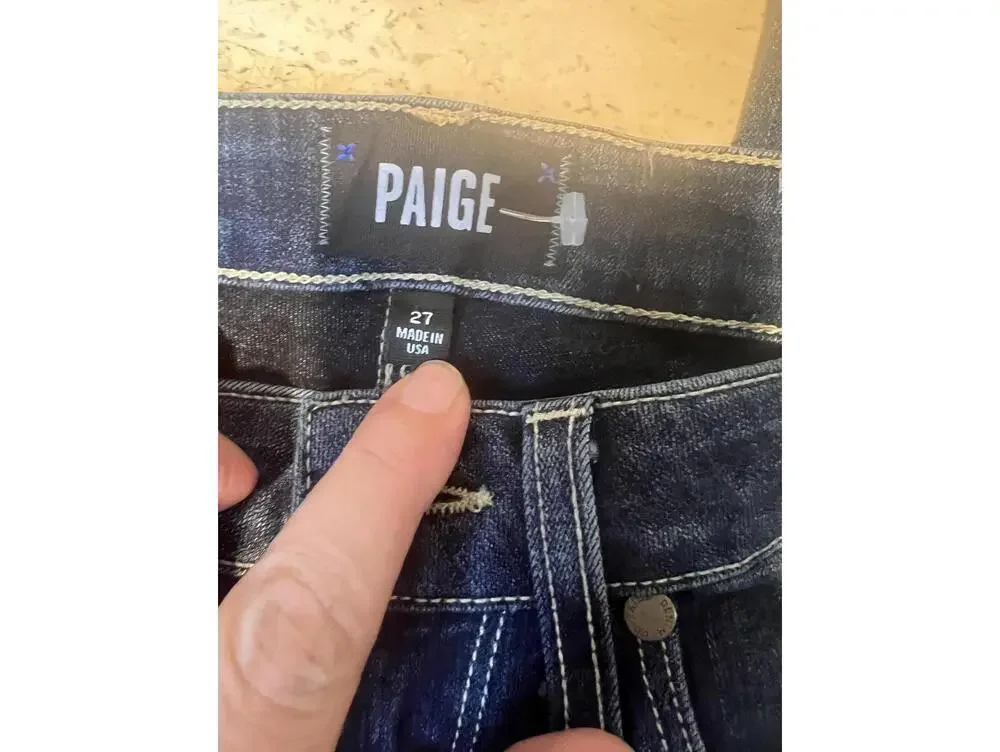 Paige Hoxton Ankle High Rise Skinny Stretch Jeans in Dark Blue Size 27 - Picture 5 of 14